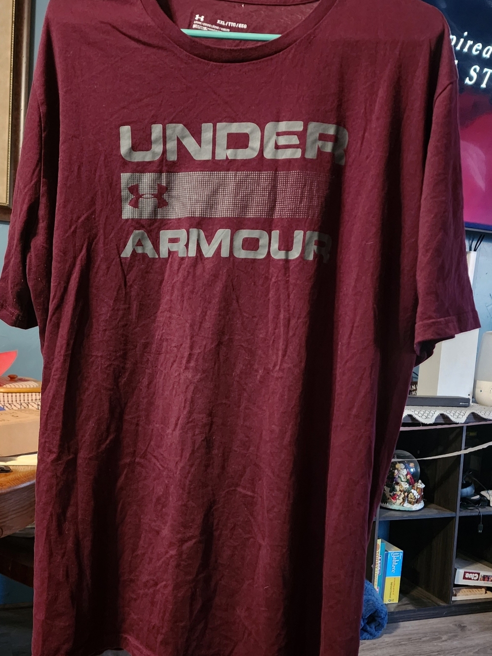 Under Armour Men's Burgundy Short-Sleeve Logo Tee Sz XXL